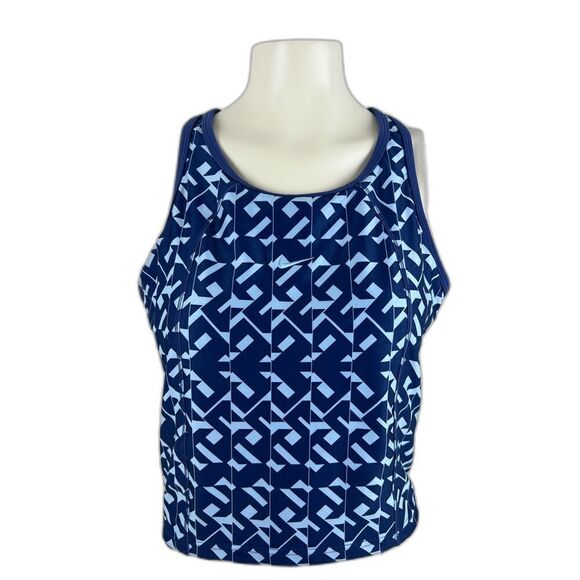 Nike Womens Dri-Fit Sleeveless Round Neck Racer Back Crop Top built in bra XL - Picture 1 of 10